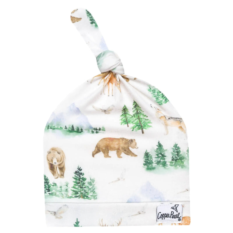 Copper Pearl Top Knot Hat (0-4 months) (Assorted Prints)