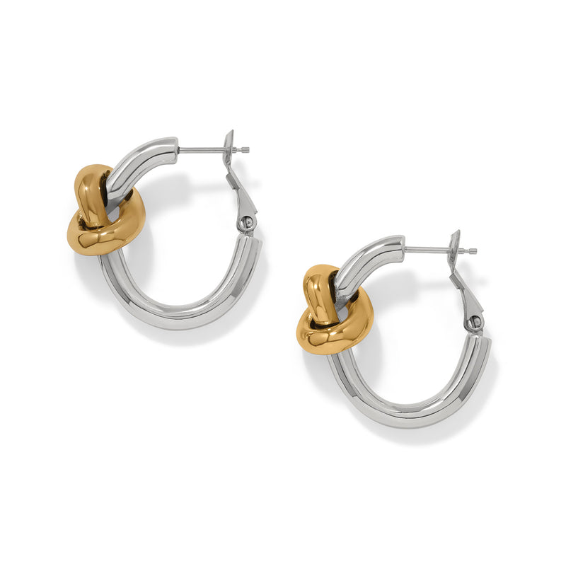 Brighton Interlok Single Knot 2-Tone Hoop Earrings