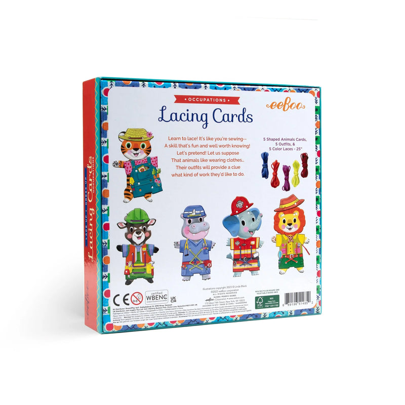 Eeboo Occupations Dress Up Lacing Cards