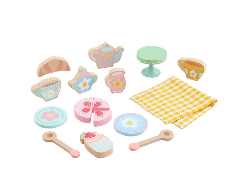 Mud Pie Wood Tea Party Toy Set