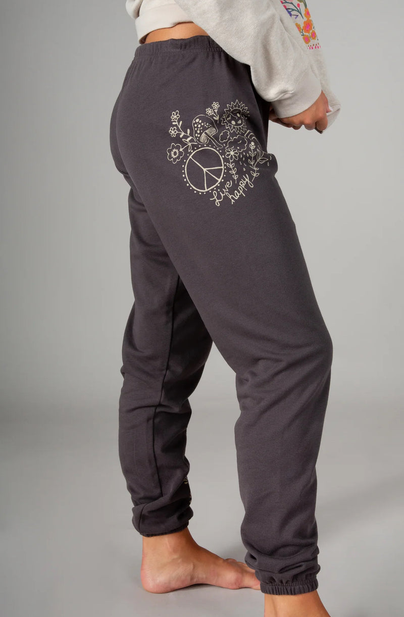 Natural Life Quinn Graphic Knit Jogger - Charcoal Doodle