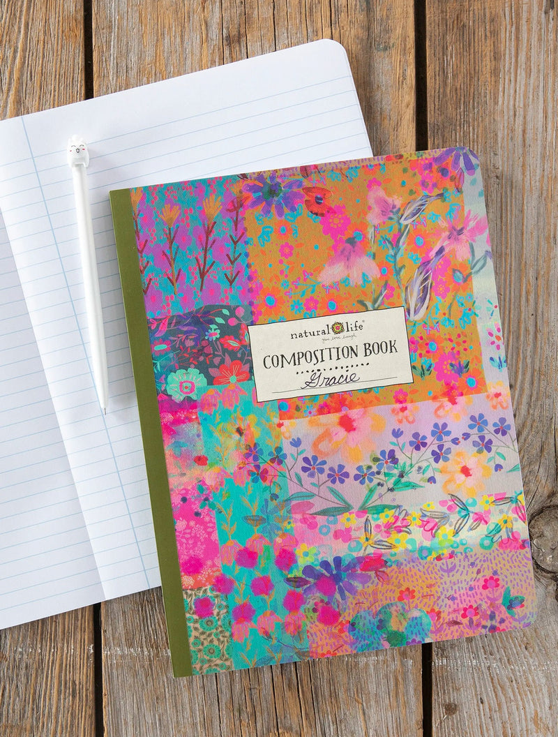 Natural Life® Composition Notebook - Pink Watercolor Patchwork