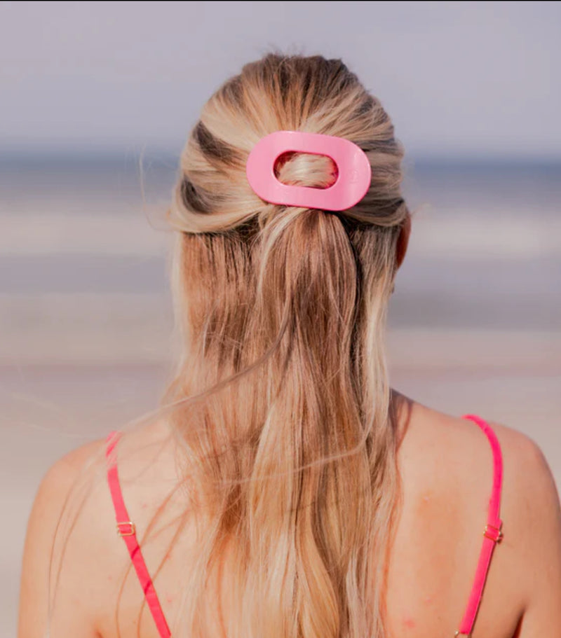 TELETIES - Paradise Pink Flat Round Hair Clip - Assorted Sizes