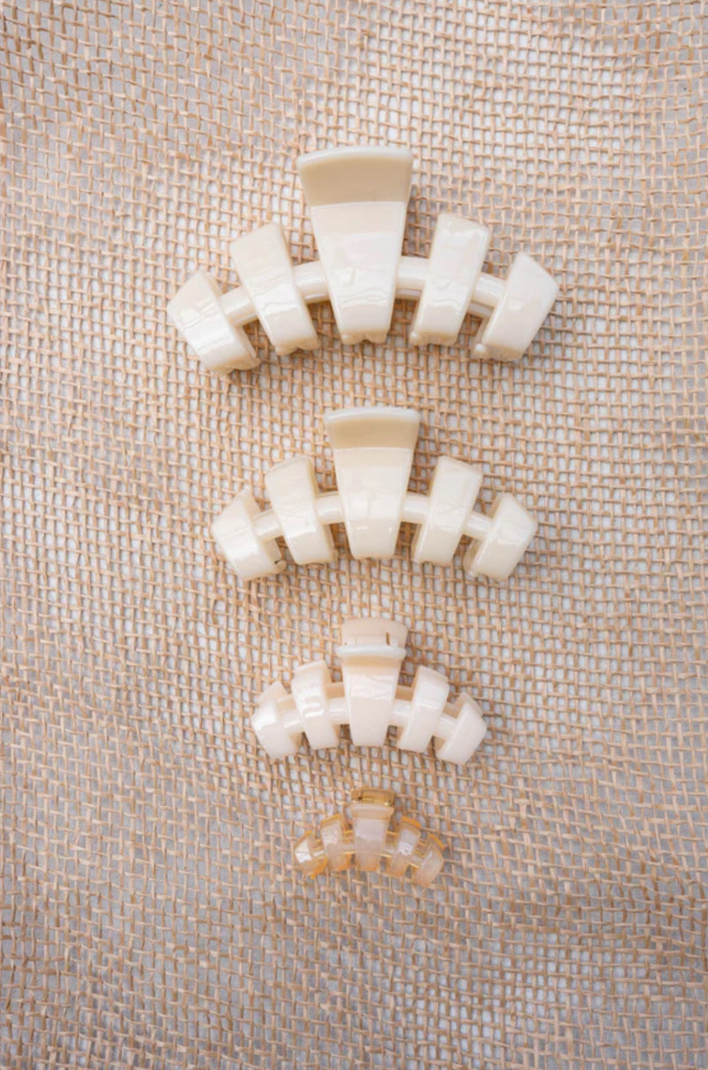 TELETIES - Classic Almond Beige Hair Clip - Assorted Sizes