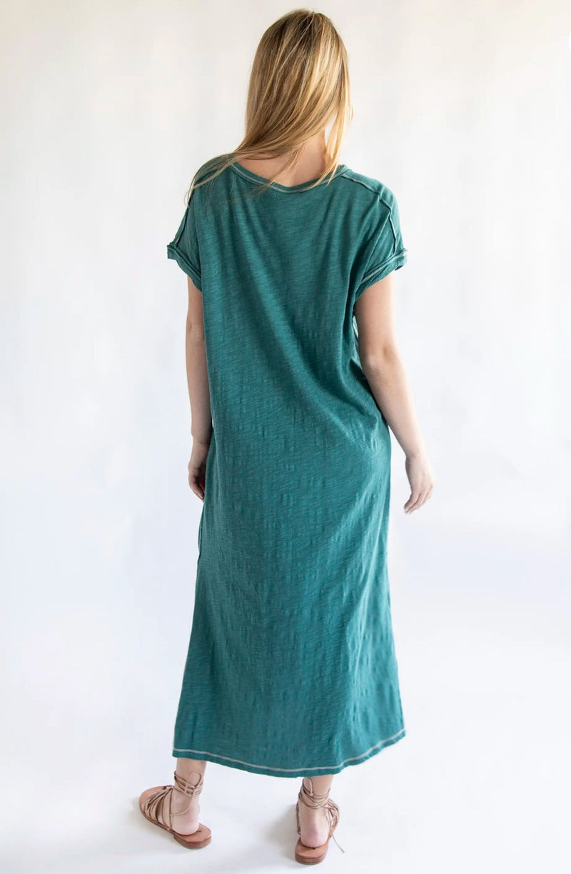 Natural Life Frankie Knit Tee Midi Dress - Sea Green