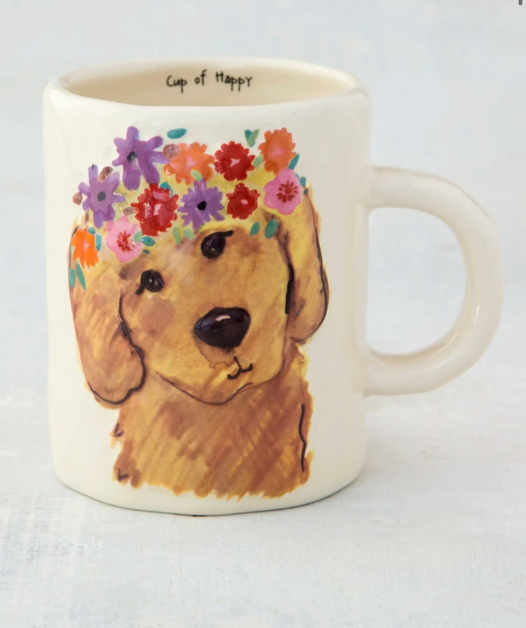 Natural Life Embossed Cup of Happy Mug - Dog