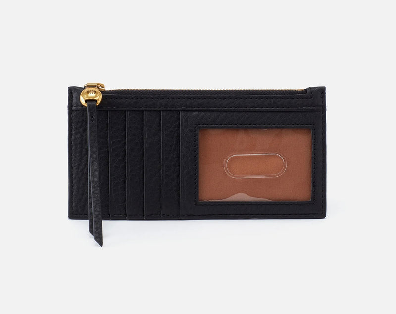 HOBO Carte Credit Card Wallet - Black Pebbled Leather