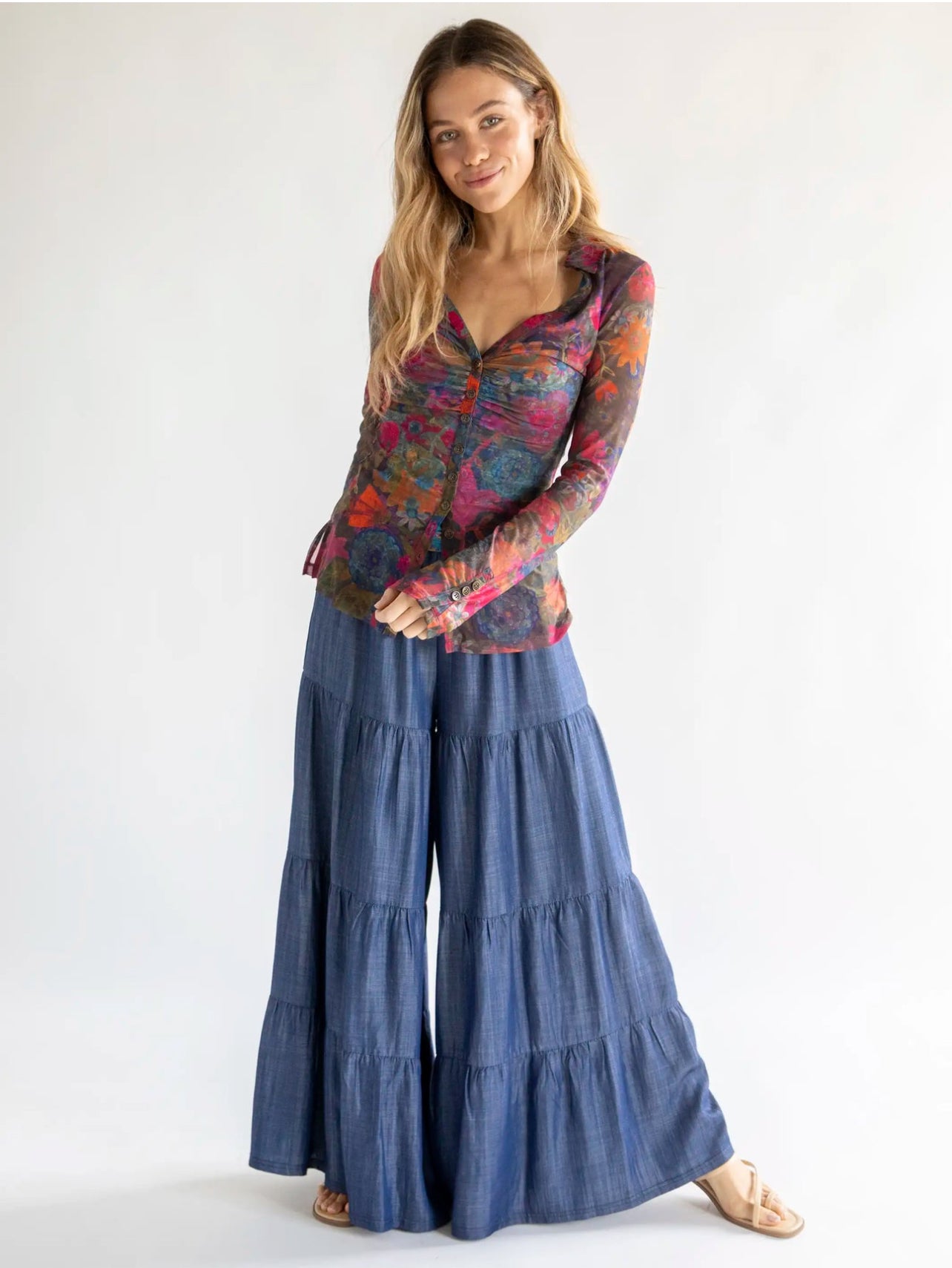 Natural Life Patti Palazzo Pant - Denim Blue – Anne-Paige