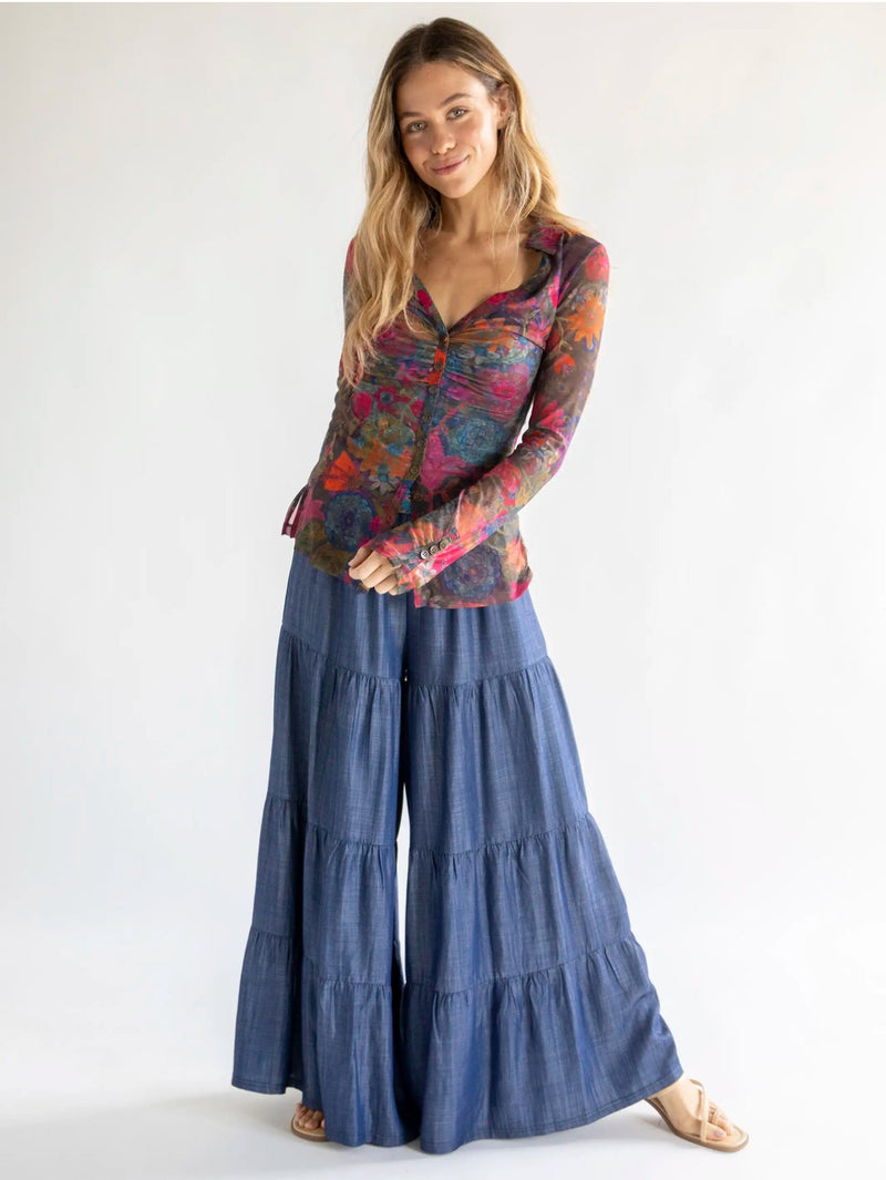 Natural Life Patti Palazzo Pant - Denim Blue