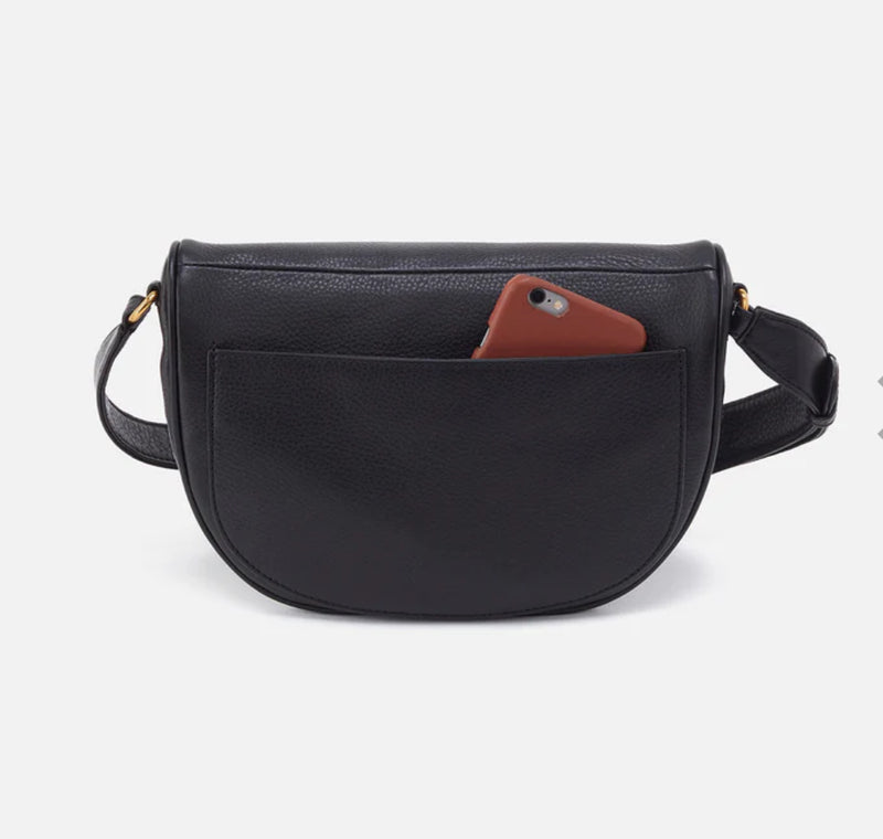 Hobo Juno Belt Bag - Black Pebbled Leather with Whipstitch