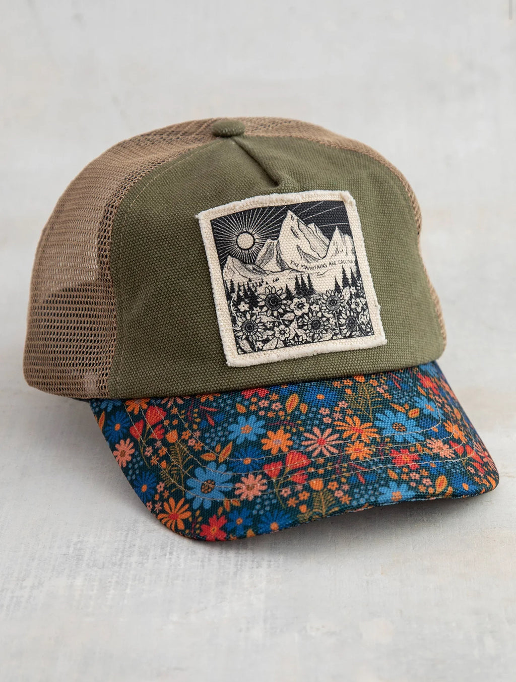 Natural Life Canvas Trucker Hat - Mountains