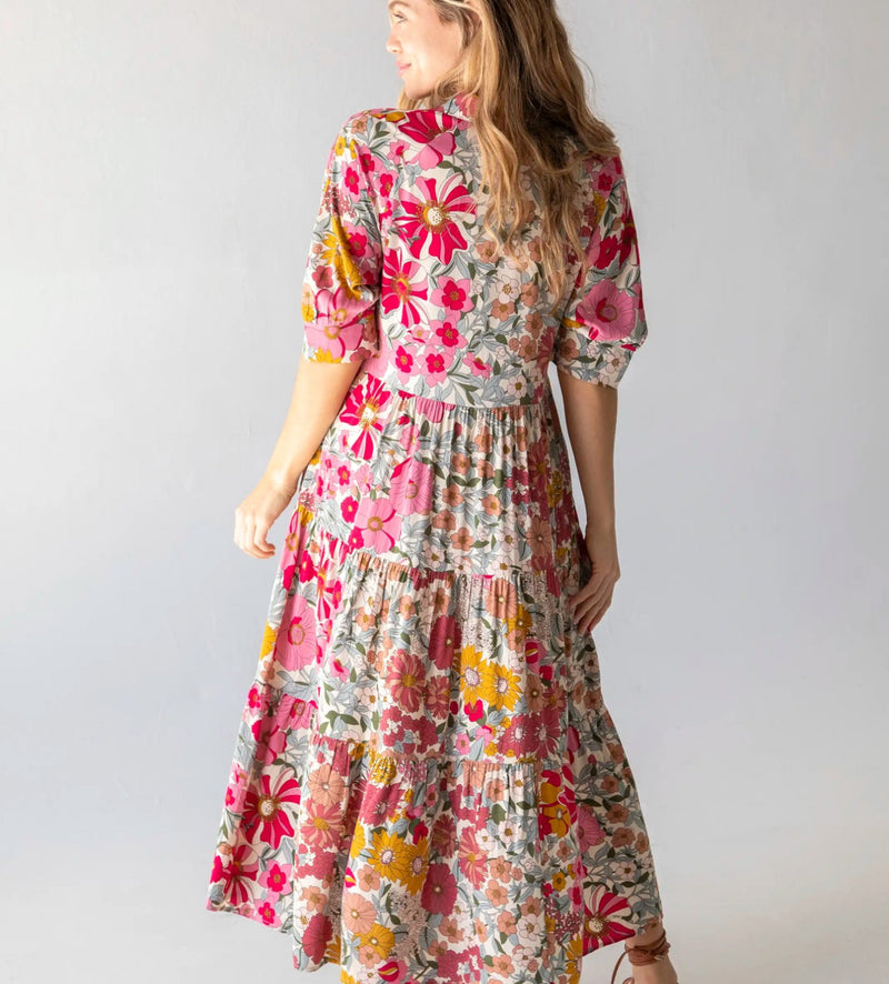 Natural Life Rebecca Midi Dress - Vintage Floral