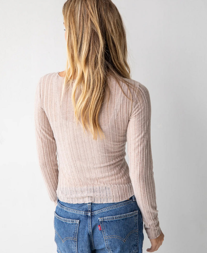 Natural Life Pearl Knit Layering Top - Sand