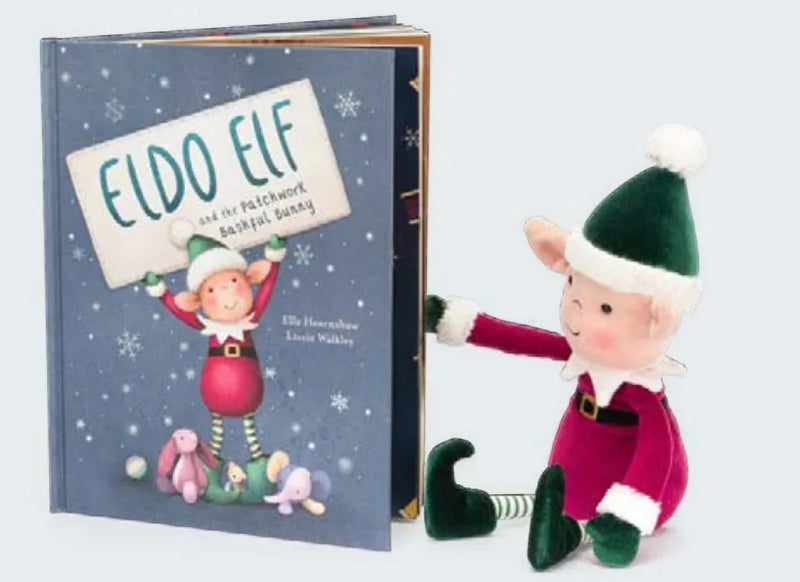 Jellycat - Eldo Elf And The Patchwork Bashful Bunny Book & Eldo Elf Plush