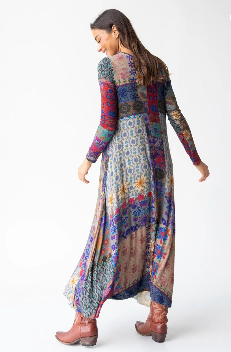 Natural Life Stevie Knit Maxi Dress - Mandala Borders Patchwork