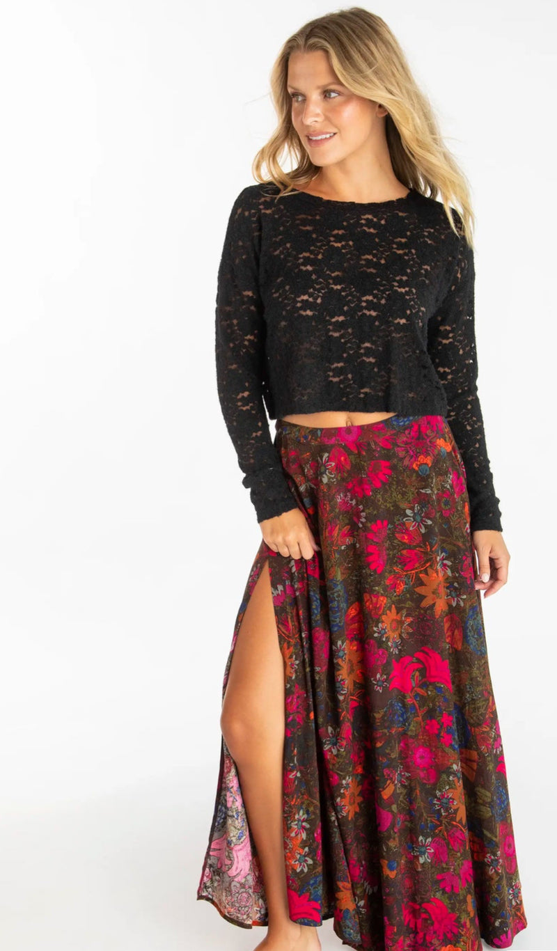 Natural Life Millie Lace Layering Sweater - Black