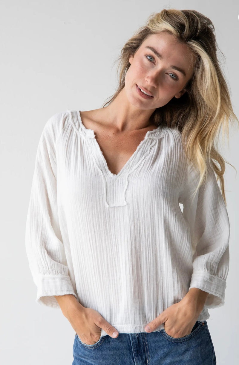 Natural Life Robyn Gauze Top - White