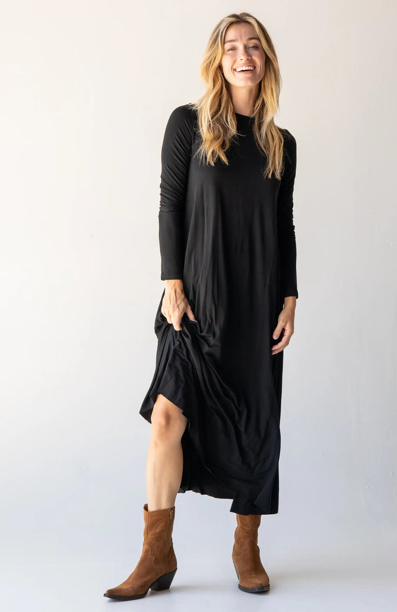 Natural Life Stevie Knit Maxi Dress - Black