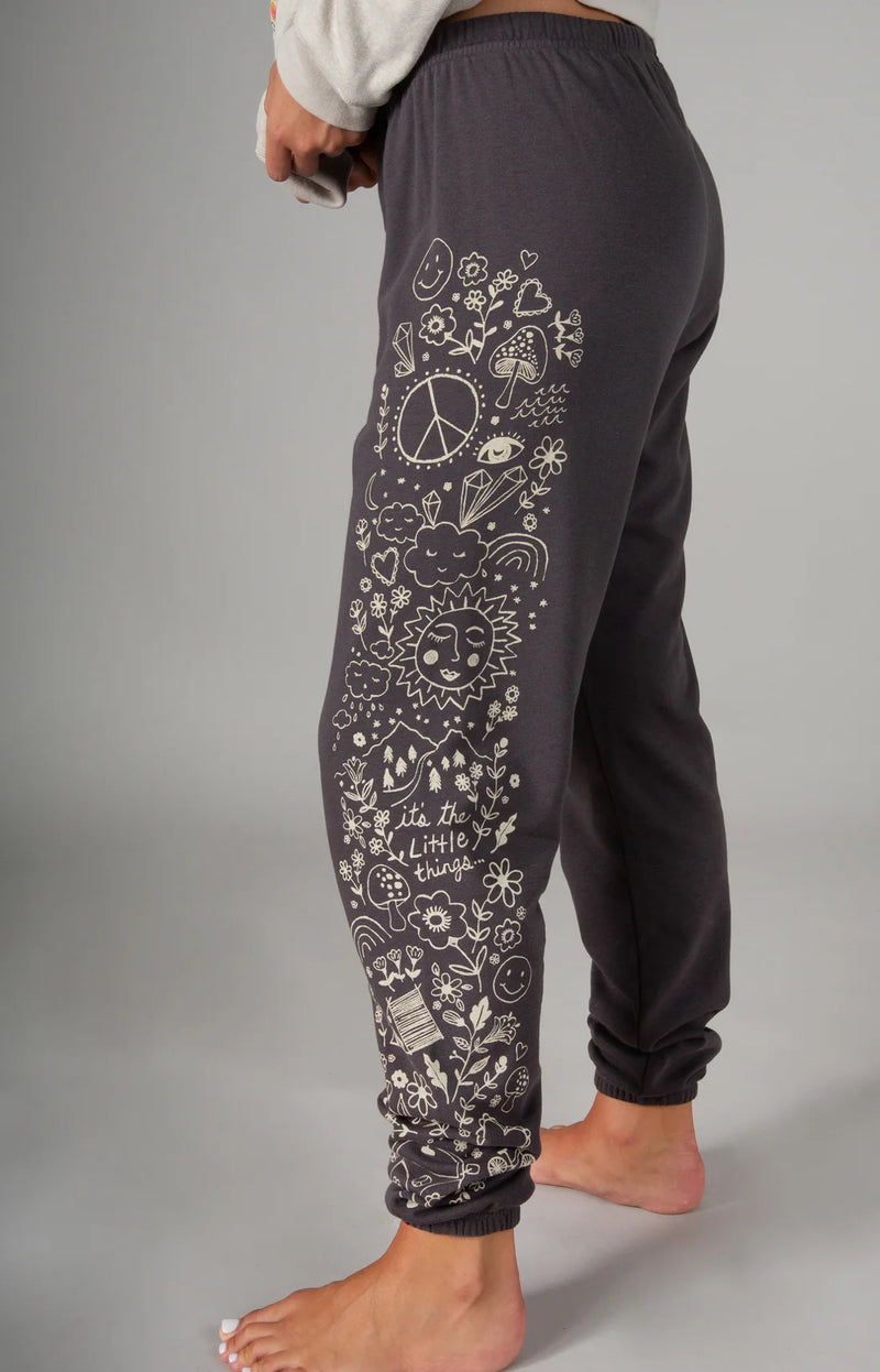 Natural Life Quinn Graphic Knit Jogger - Charcoal Doodle