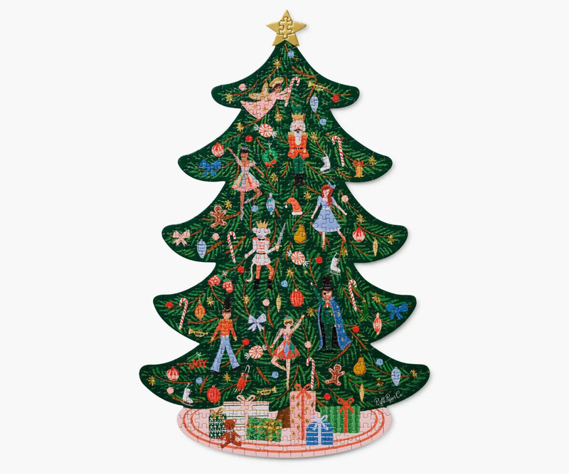 RIFLE PAPER CO. Nutcracker Tree Shaped Puzzle (500 piece)