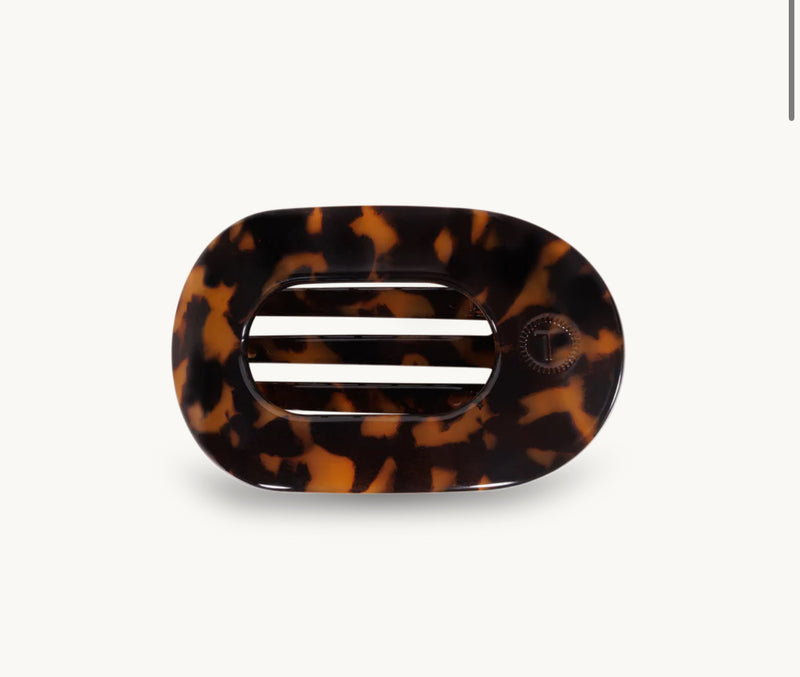 TELETIES - Tortoise Flat Round Hair Clip - Assorted Sizes