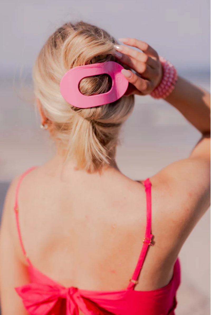 TELETIES - Paradise Pink Flat Round Hair Clip - Assorted Sizes