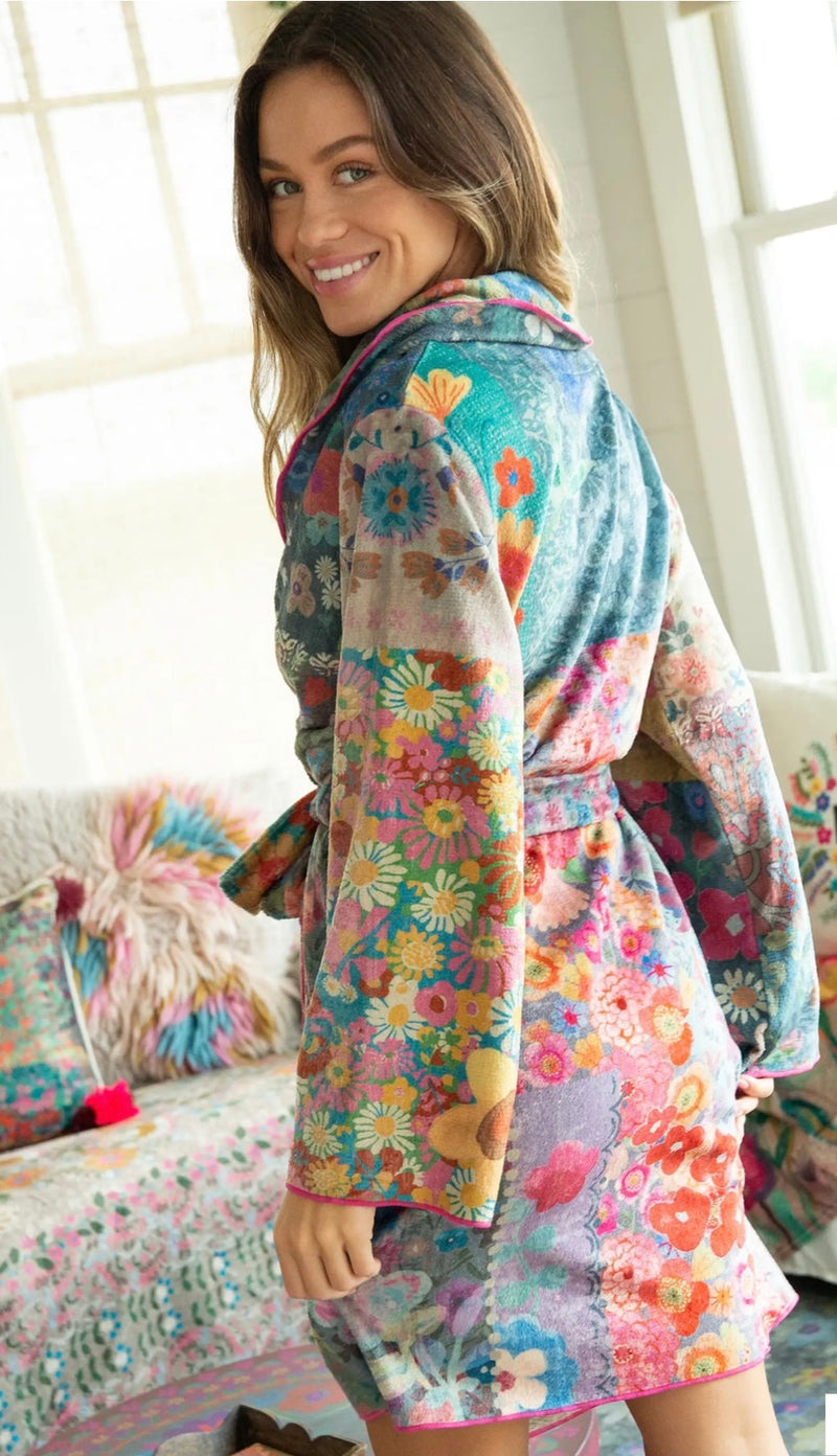 Natural Life Cozy Blanket Robe - Patchwork Love