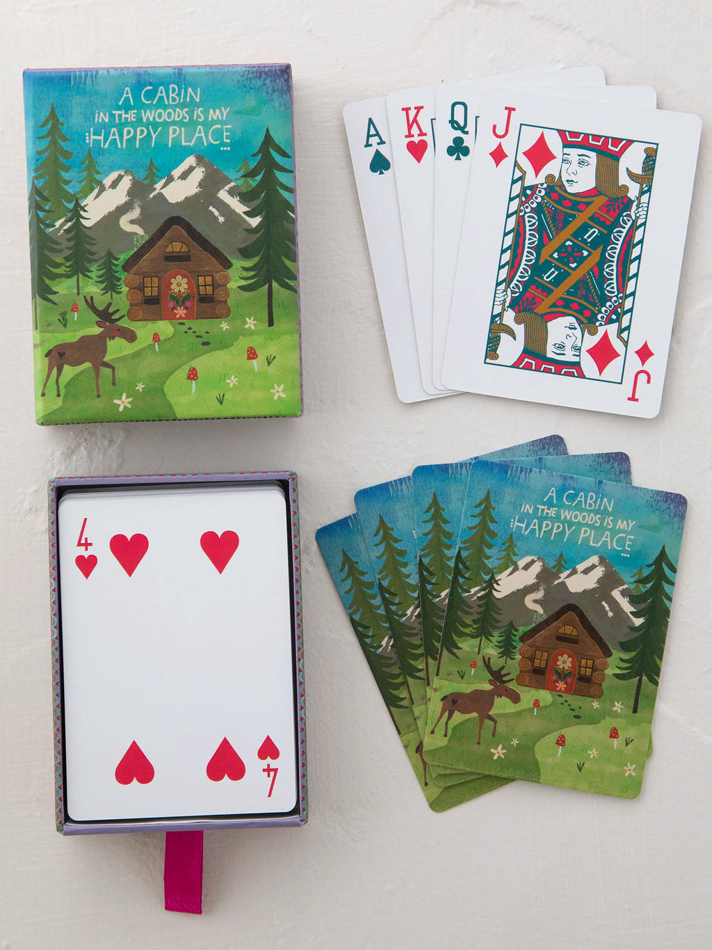 Natural Life Deck of Playing Cards - Cabin Happy Moose