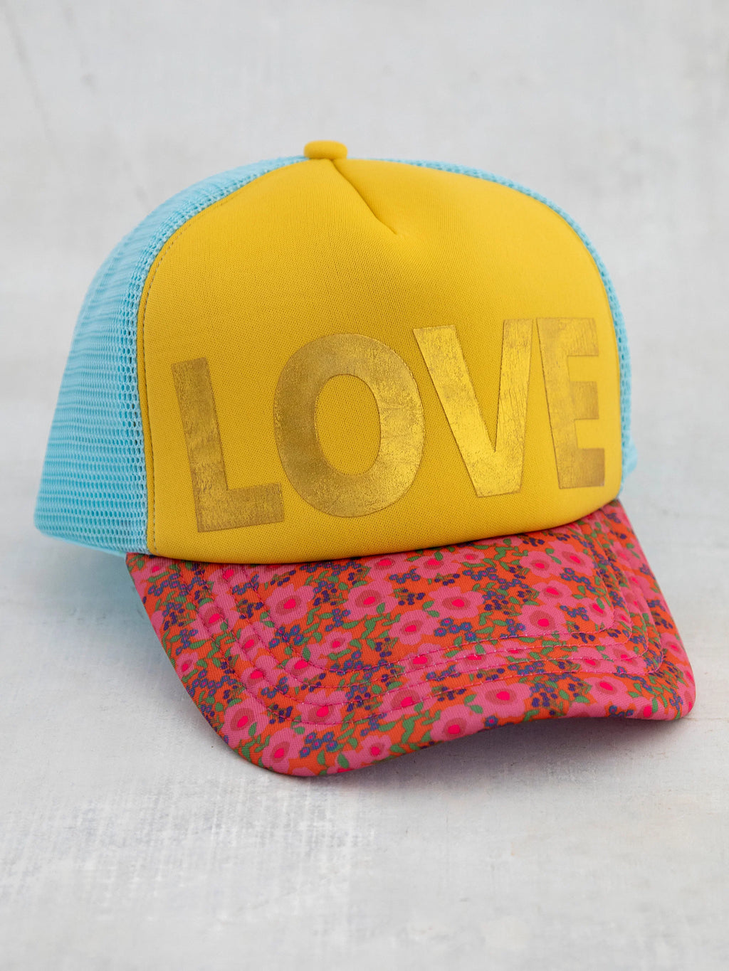 Natural Life Adjustable Trucker Hat - Yellow, Love