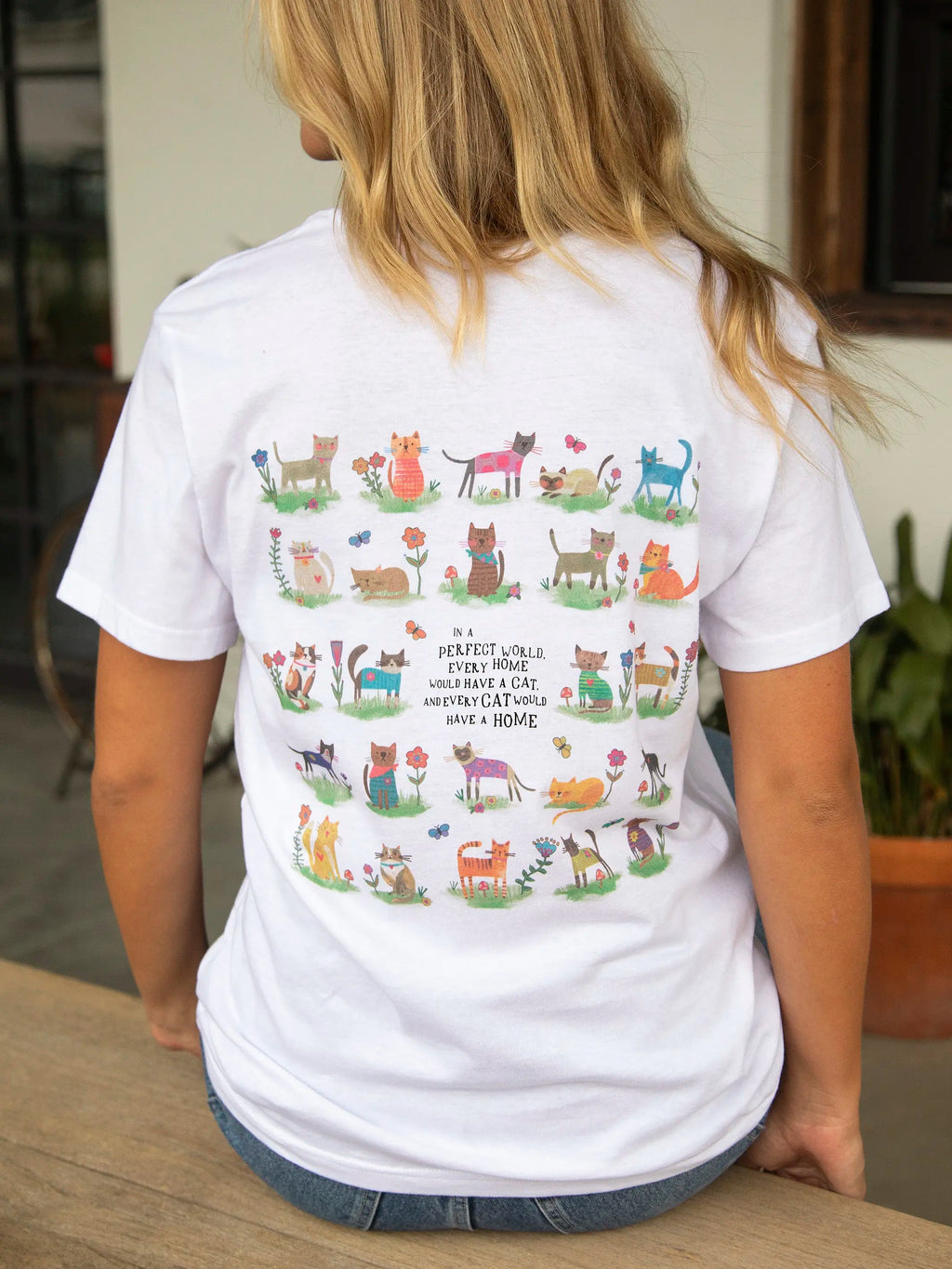 Natural Life Cotton Comfy Tee Shirt - Every Cat Has A Home