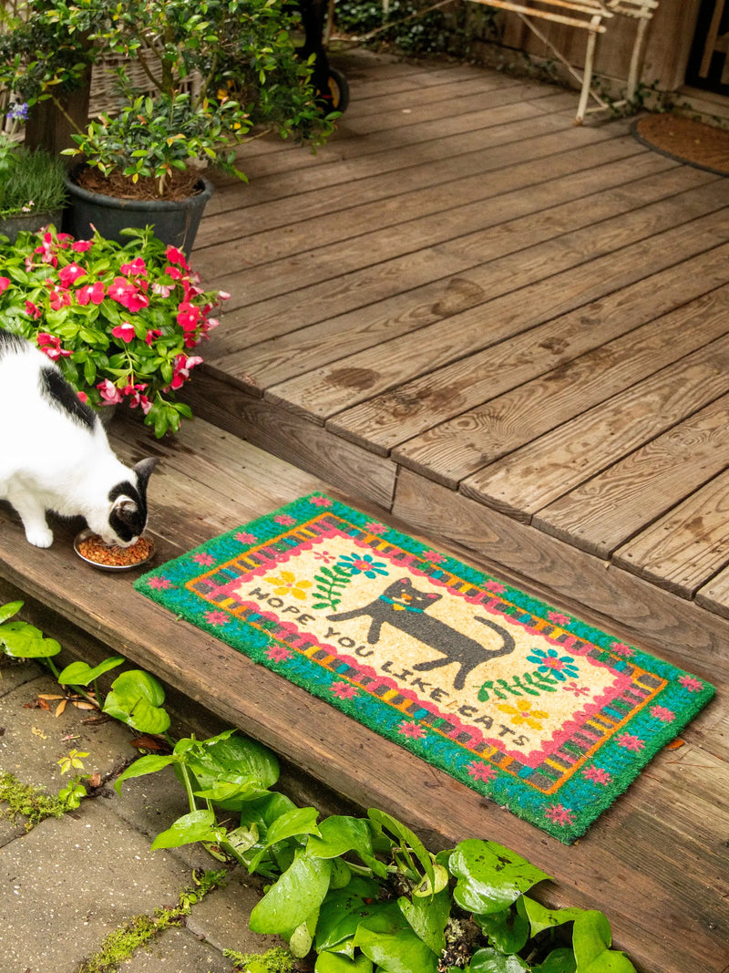 Natural Life Bungalow Doormat - Hope You Like Cats