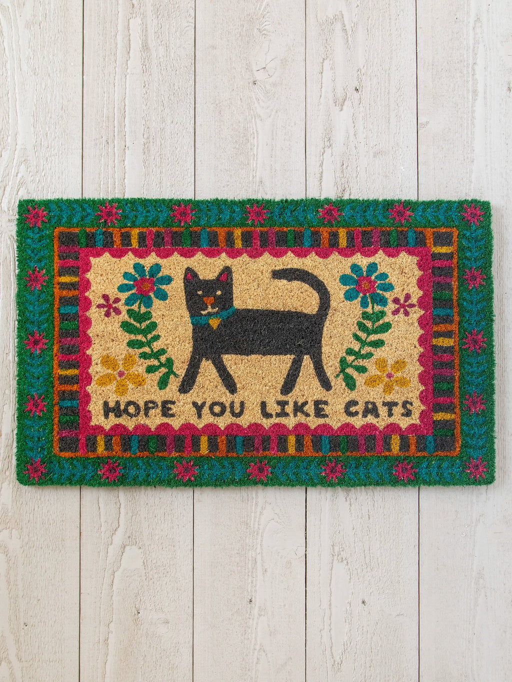 Natural Life Bungalow Doormat - Hope You Like Cats