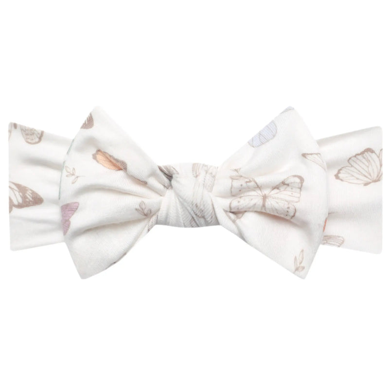 Copper Pearl Knit Headband Bow (Assorted Prints)