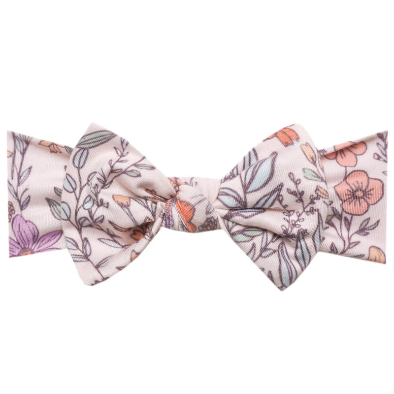Copper Pearl Knit Headband Bow (Assorted Prints)