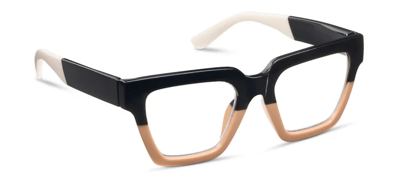 Peepers Readers - Take a Bow - Black/Tan (with Blue Light Focus™ Eyewear Lenses)