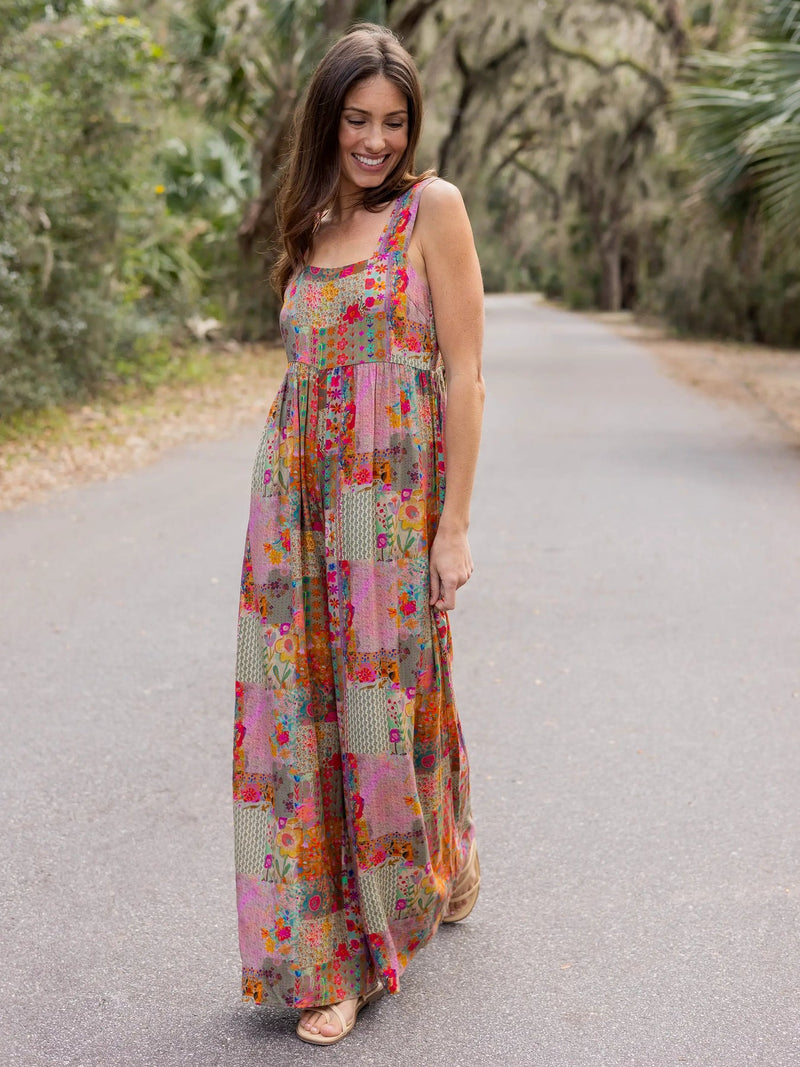 Natural Life Tricia Jumpsuit - Pink Floral Patchwork
