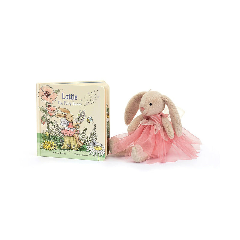 Jellycat Lottie The Fairy Bunny Plush and Lottie the Fairy Bunny Board Book Set