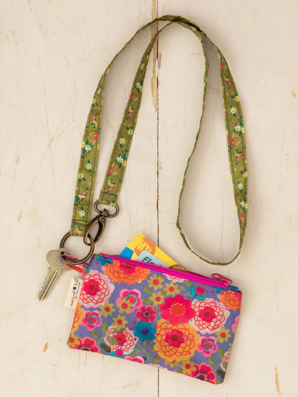 Natural Life® Zip Pouch Lanyard - Greylac Garden