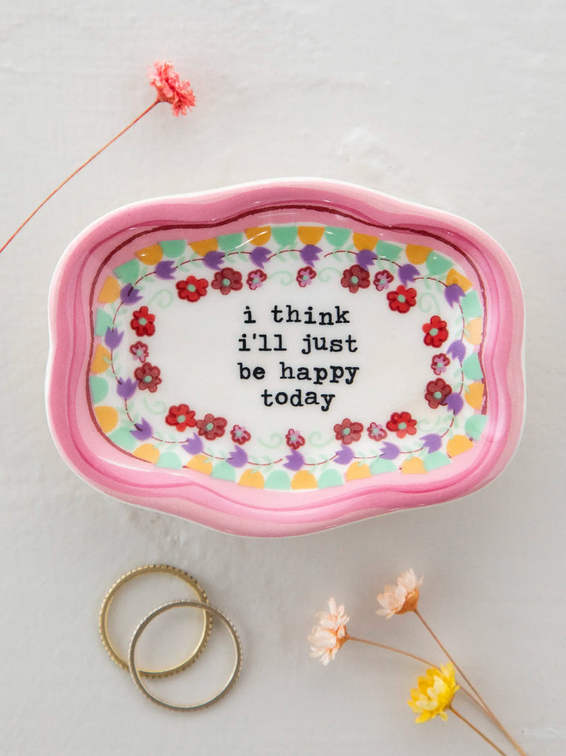 Natural Life Artisan Trinket Dish - Just Be Happy