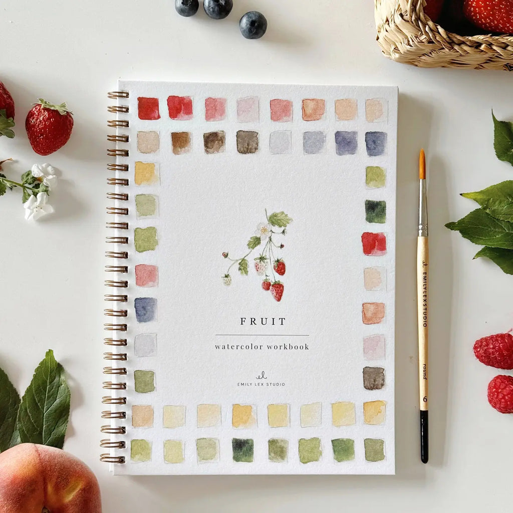 emily lex studio - Fruits watercolor workbook