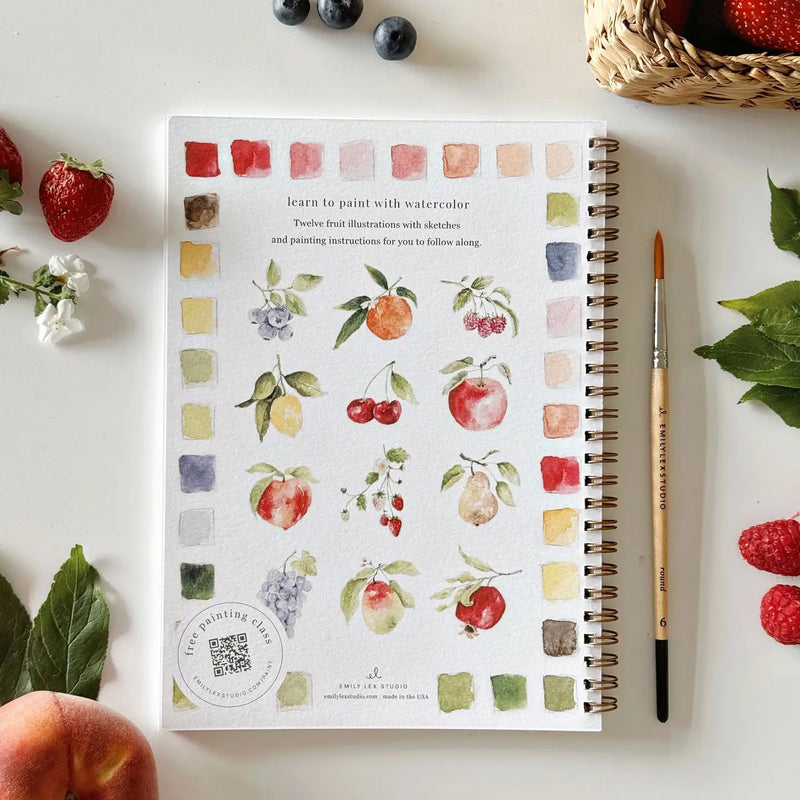 emily lex studio - Fruits watercolor workbook