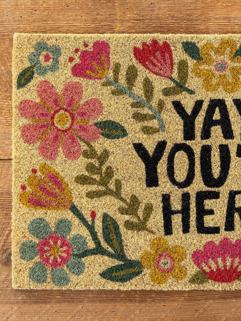 Natural Life Bungalow Doormat - Yay You're Here Cream