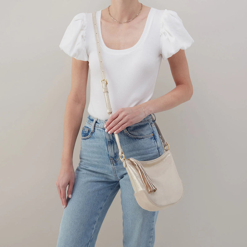 HOBO Lexi Crossbody - Buffed Leather | Sand Shimmer