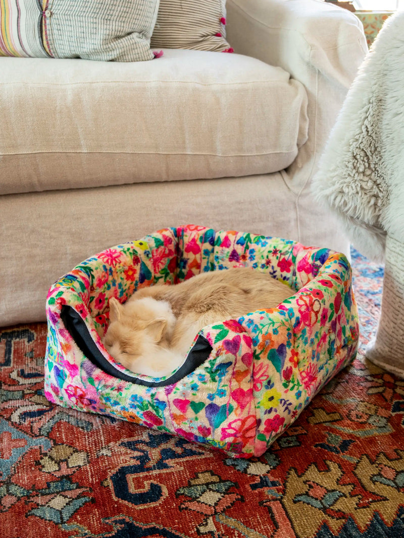 Natural Life Collapsible Cozy Cat Bed - Love Graffiti Floral