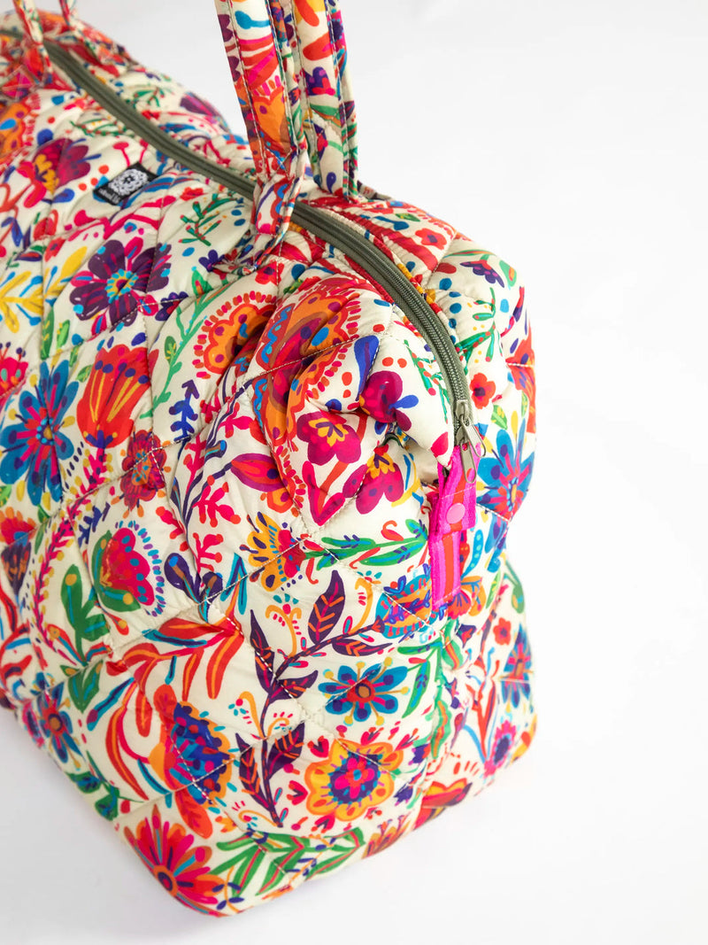 Natural Life® Puffy Weekender Bag - Rainbow Cream Floral