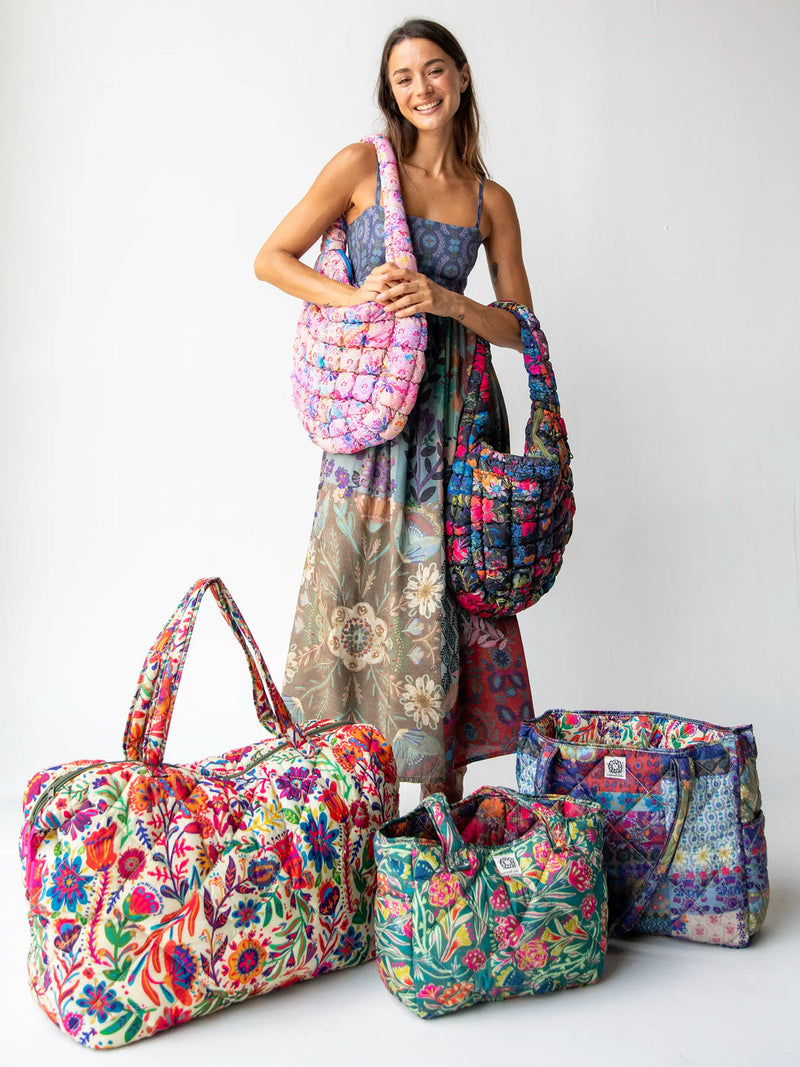 Natural Life® Puffy Weekender Bag - Rainbow Cream Floral