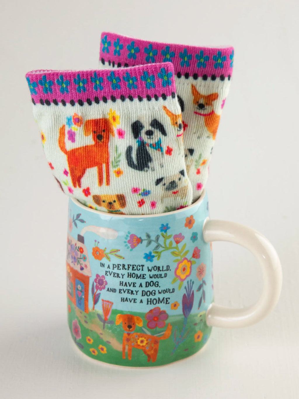 Natural Life Mug & Sock Set - Every Dog Has A Home