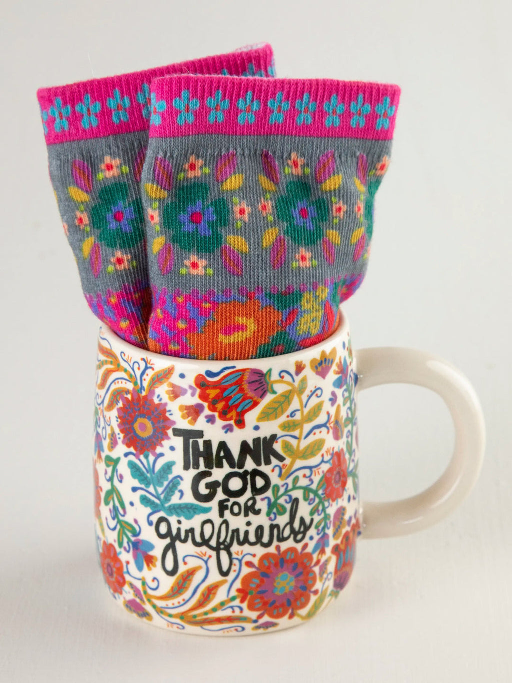 Natural Life Mug & Sock Set - Thank God For Girlfriends