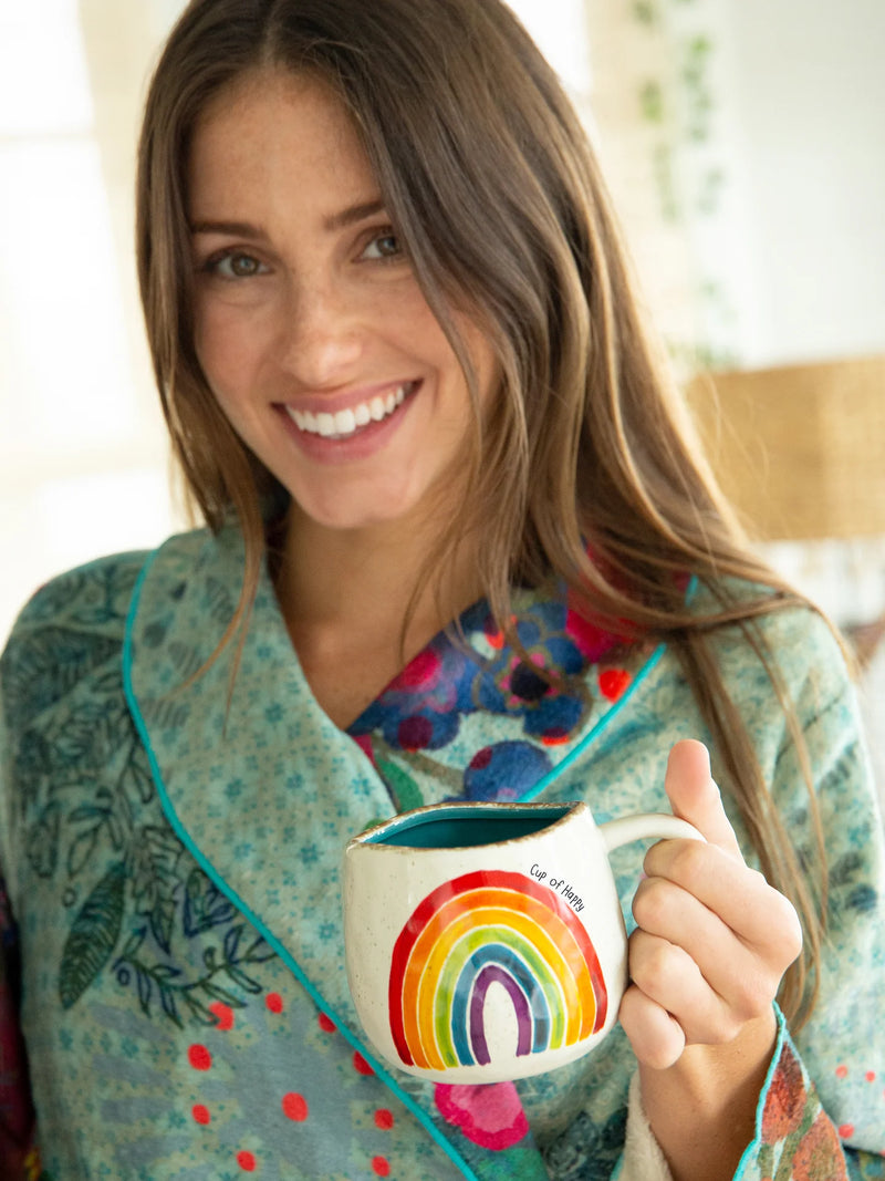 Natural Life® Artisan Rainbow Coffee Mug - Cup of Happy