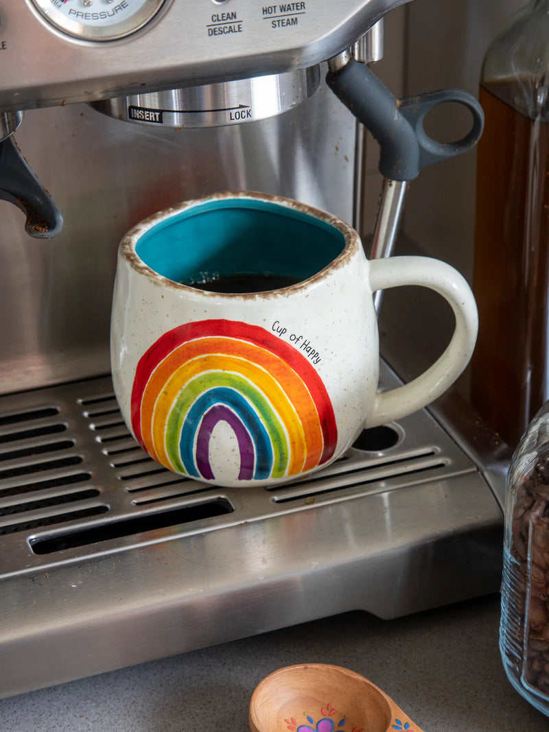 Natural Life® Artisan Rainbow Coffee Mug - Cup of Happy